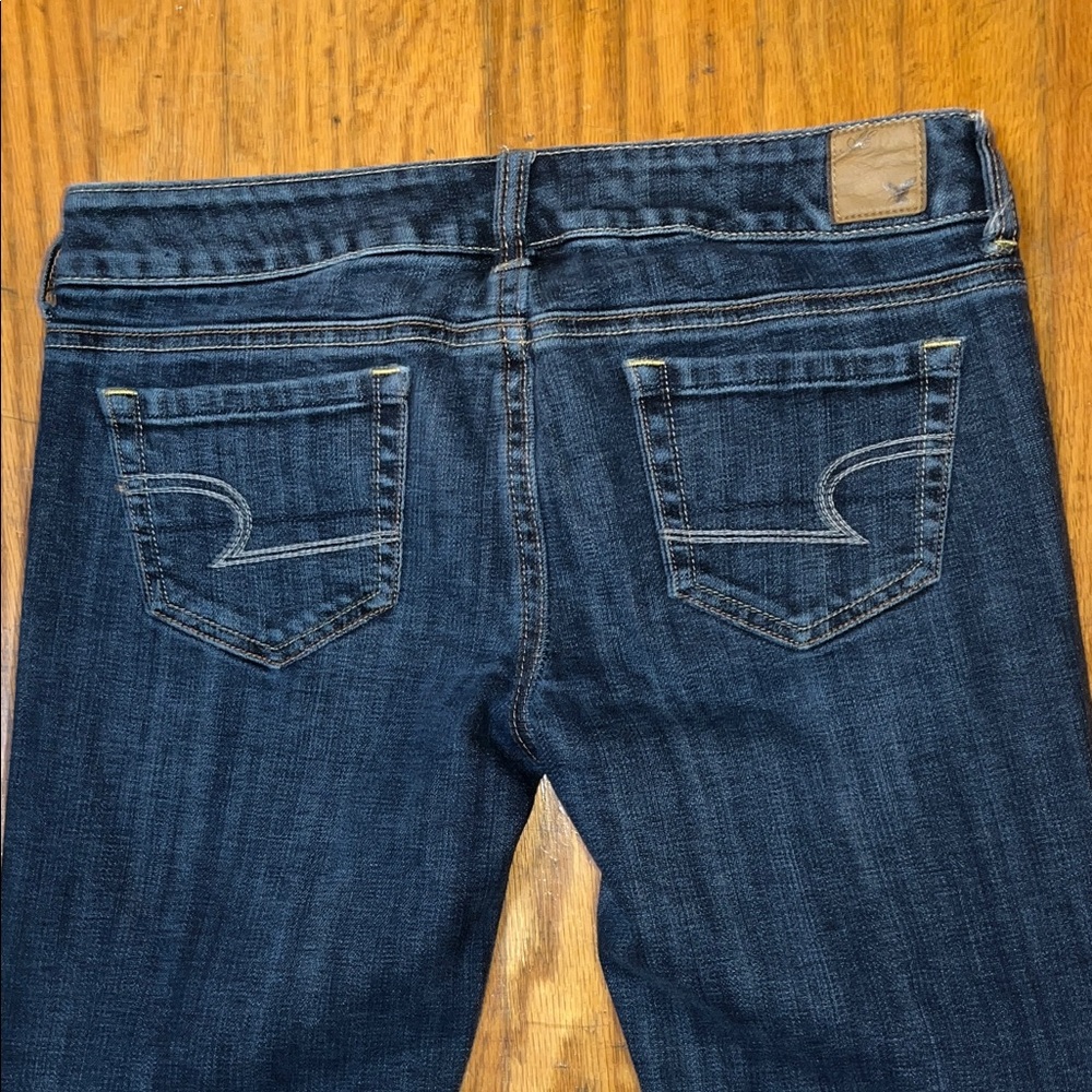 American Eagle Outfitters Stretch Favorite Boyfriend Blue Denim Jeans Size 4 - Picture 7 of 12